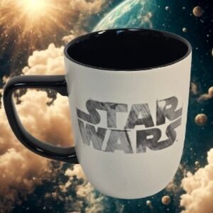 Star Wars Darth Vader Obi-Wan‎ Duel Coffee Mug Black White Ceramic Cup 12oz